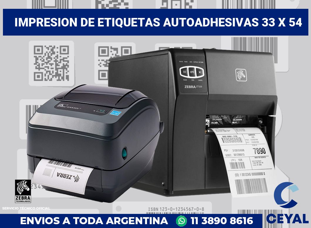 impresion de etiquetas autoadhesivas 33 x 54