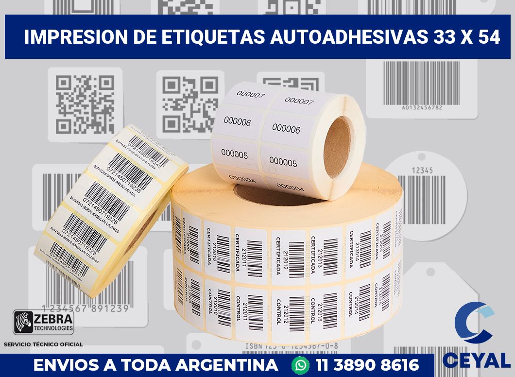 impresion de etiquetas autoadhesivas 33 x 54