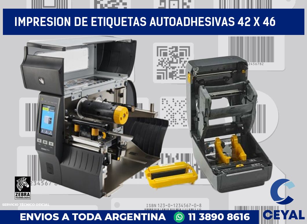 impresion de etiquetas autoadhesivas 42 x 46