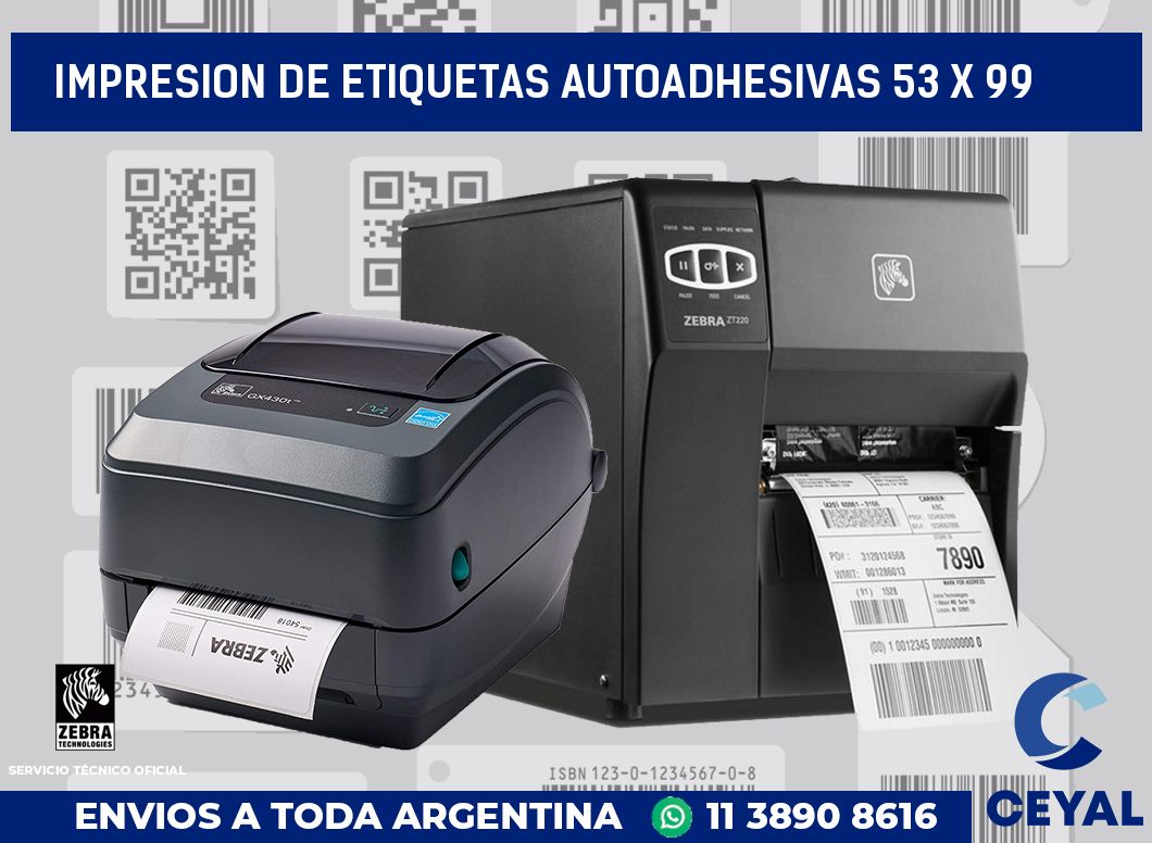 impresion de etiquetas autoadhesivas 53 x 99
