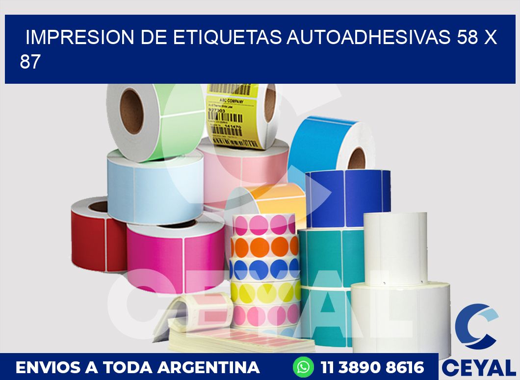 impresion de etiquetas autoadhesivas 58 x 87