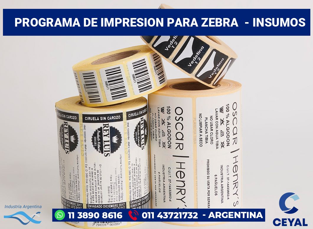 programa de impresion para zebra  - Insumos