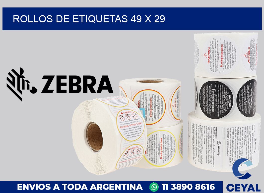 rollos de etiquetas 49 x 29