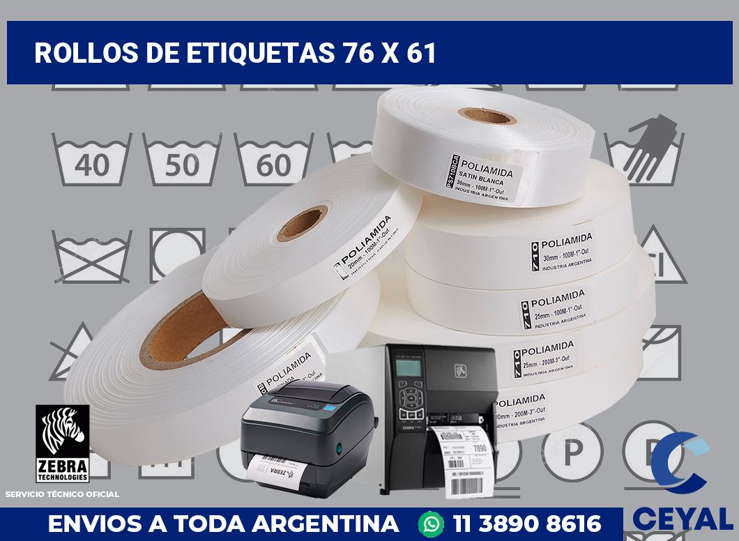 rollos de etiquetas 76 x 61
