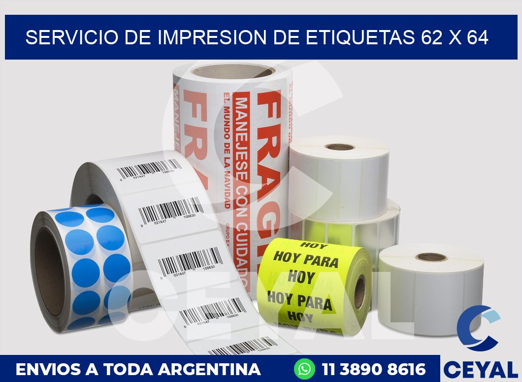 servicio de impresion de etiquetas 62 x 64