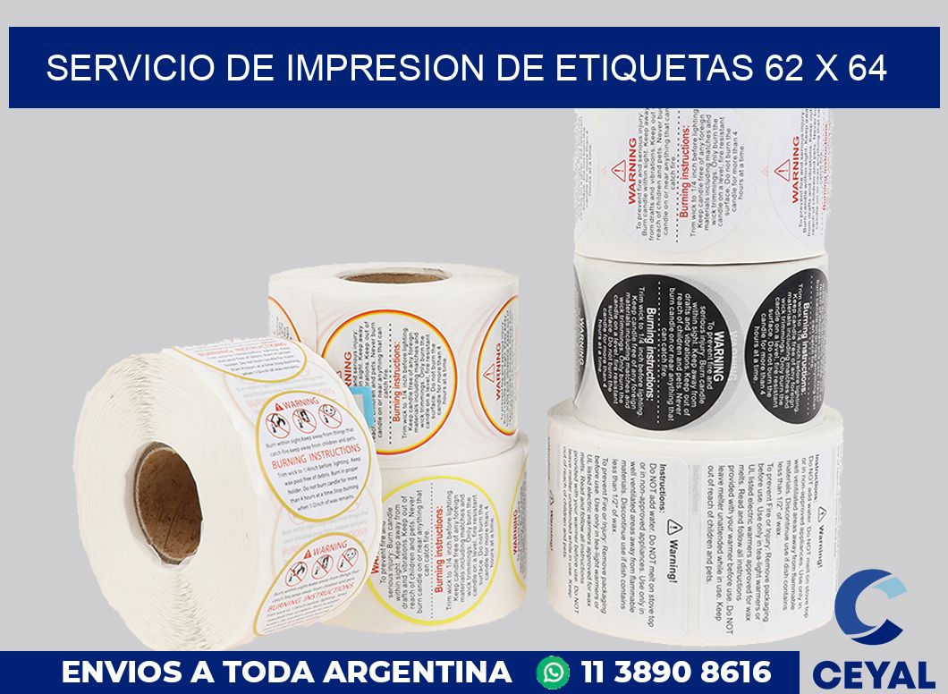 servicio de impresion de etiquetas 62 x 64