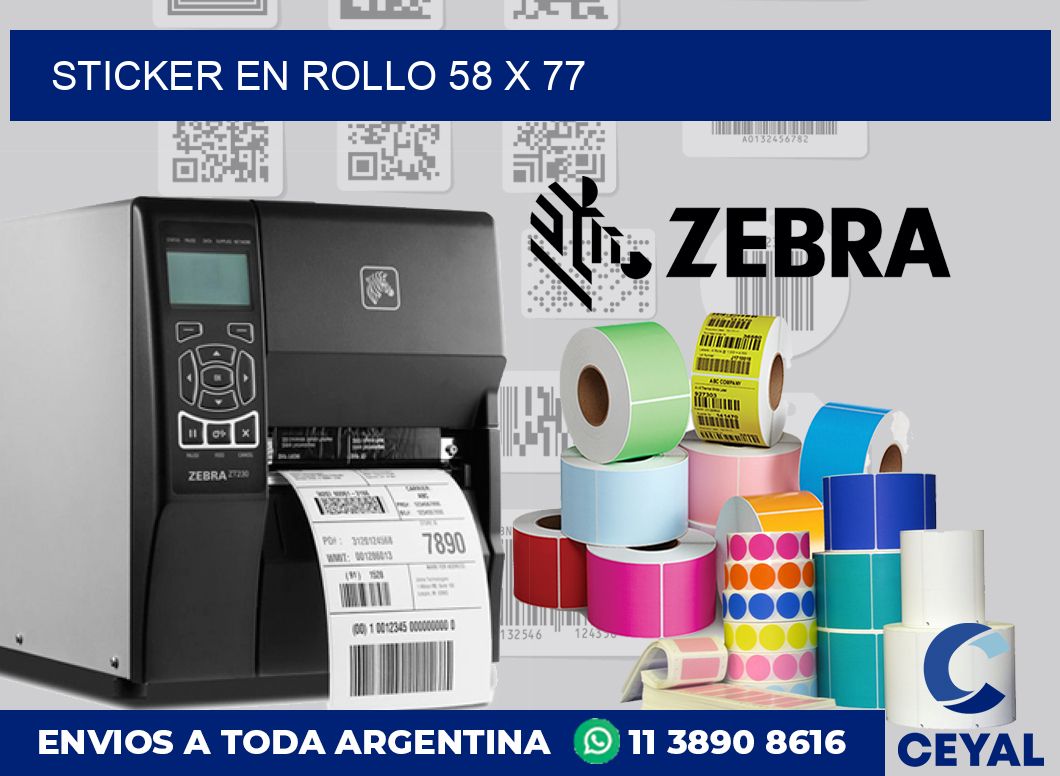 sticker en rollo 58 x 77