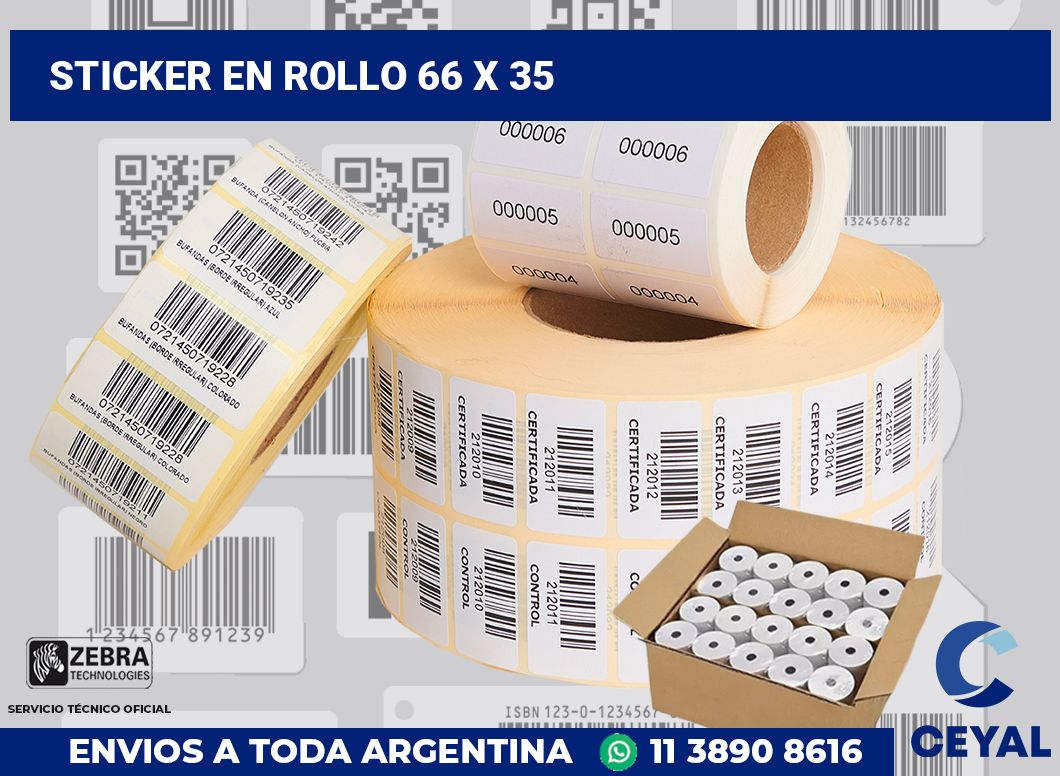 sticker en rollo 66 x 35