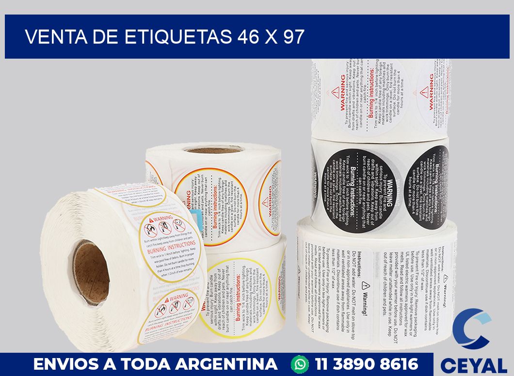 venta de etiquetas 46 x 97