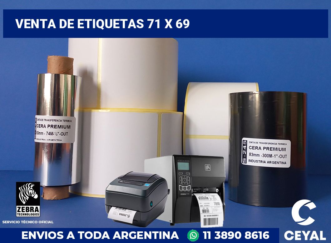 venta de etiquetas 71 x 69