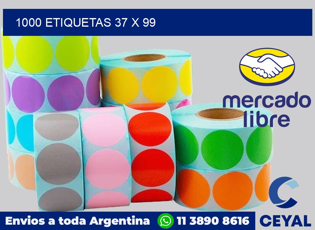 1000 etiquetas 37 x 99
