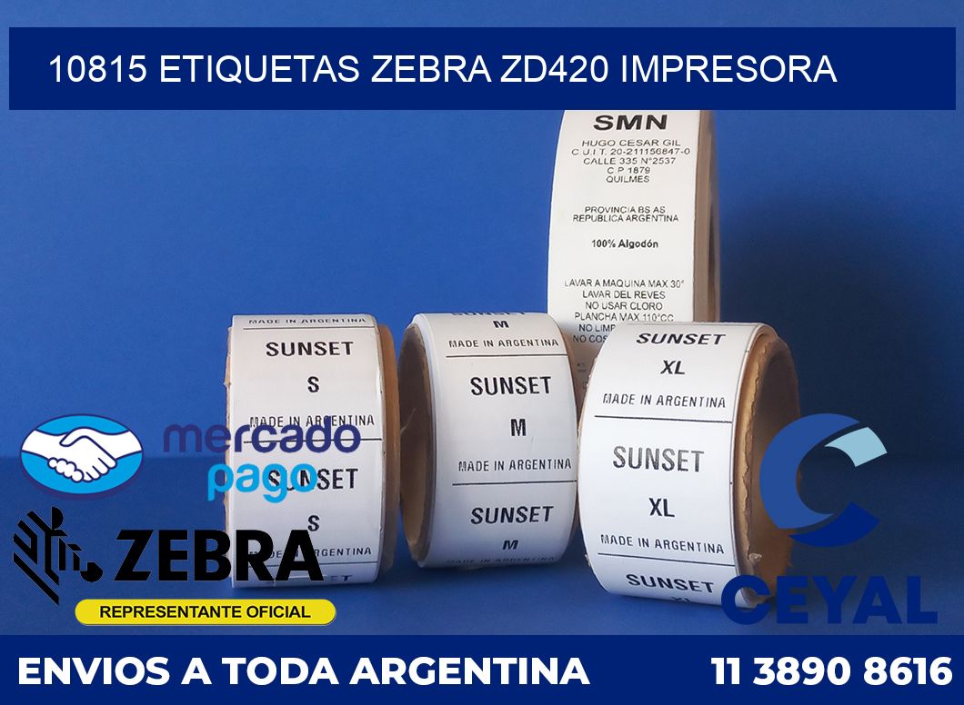 10815 etiquetas Zebra zd420 impresora