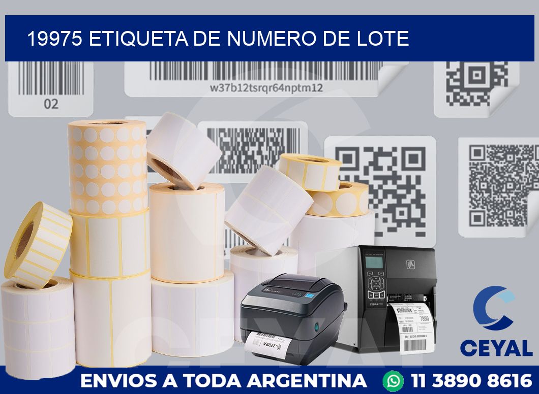 19975 Etiqueta de numero de lote
