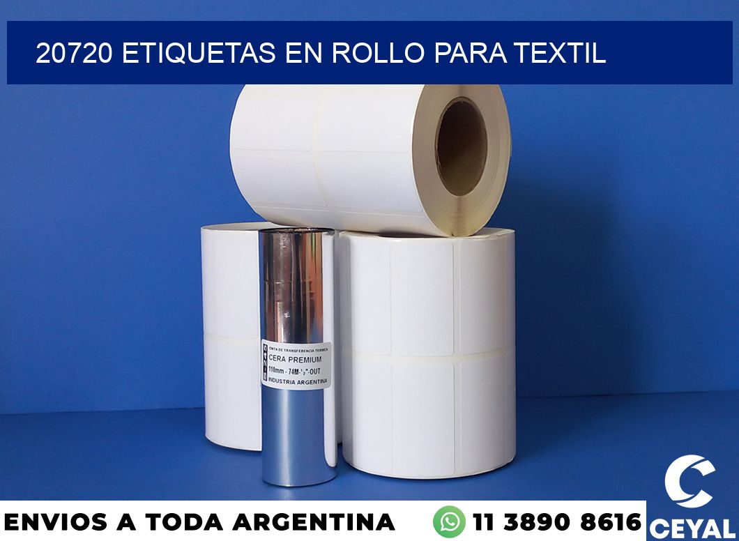 20720 etiquetas en rollo para textil