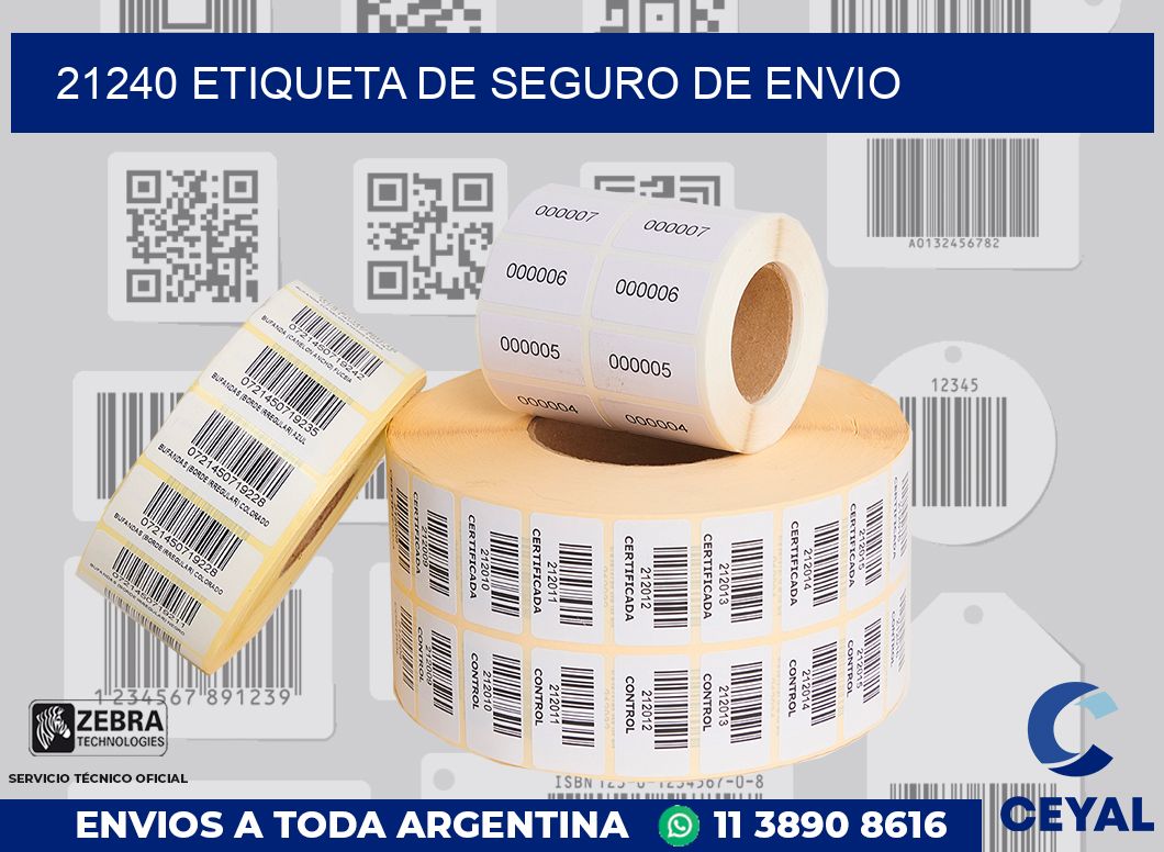 21240 Etiqueta de seguro de envio