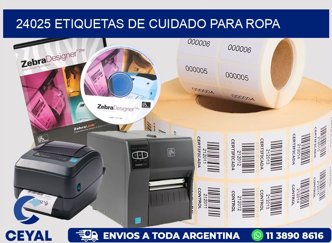 24025 Etiquetas de cuidado para ropa