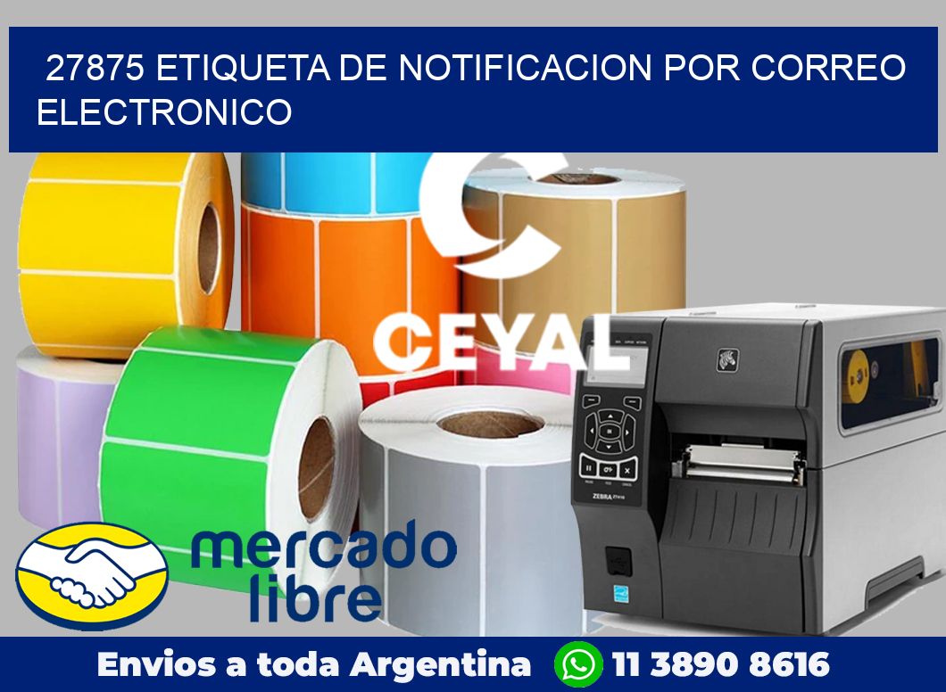27875 Etiqueta de notificacion por correo electronico