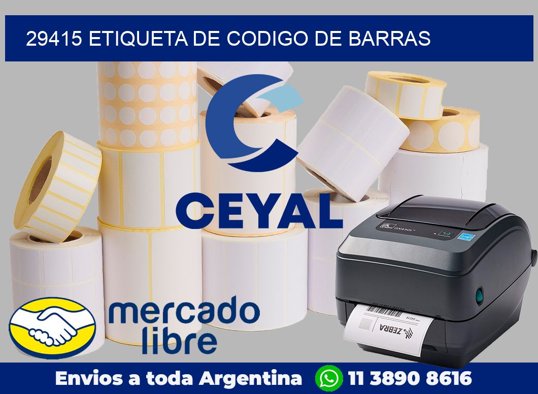 29415 Etiqueta de codigo de barras