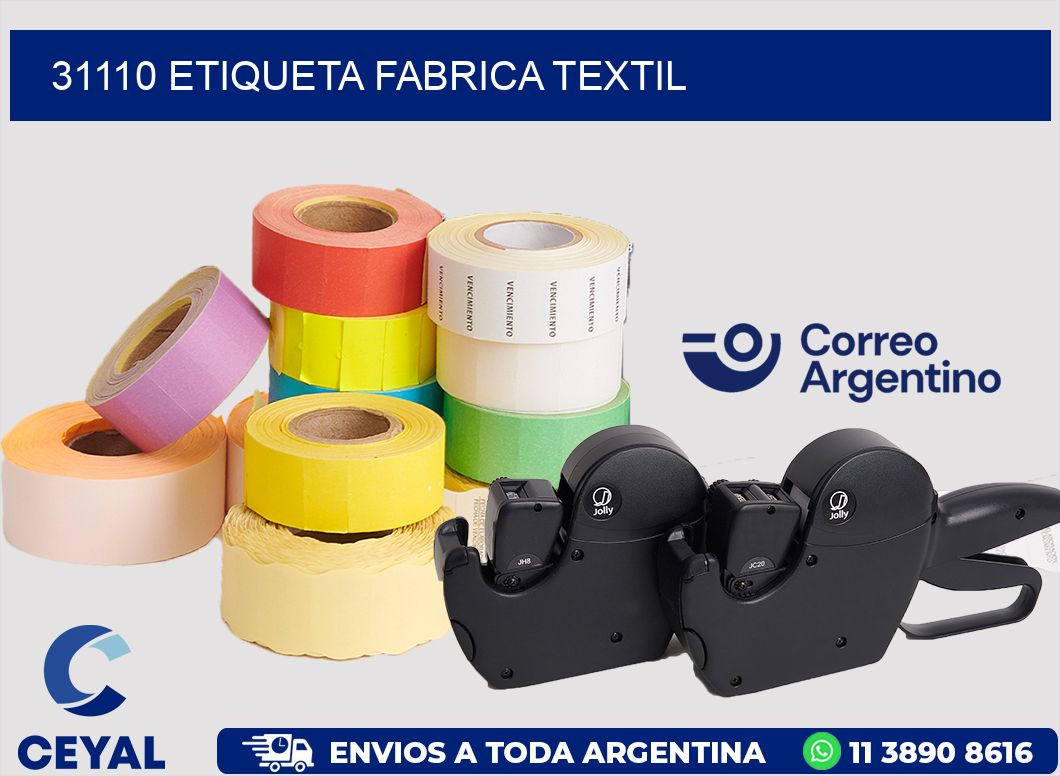 31110 etiqueta fabrica textil