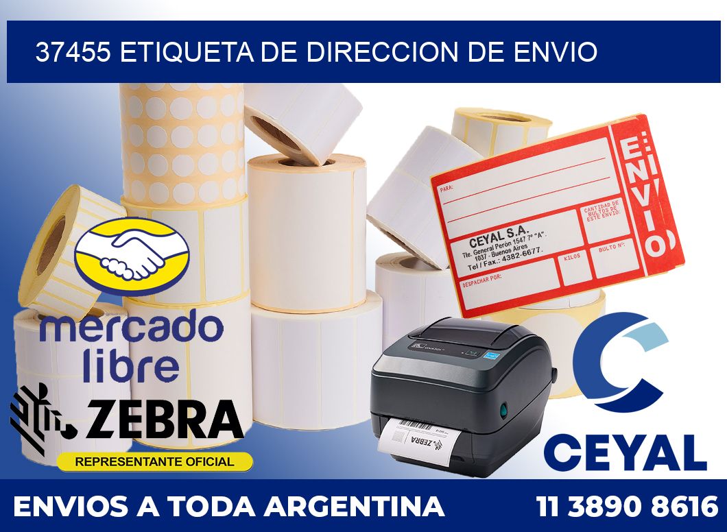 37455 Etiqueta de direccion de envio