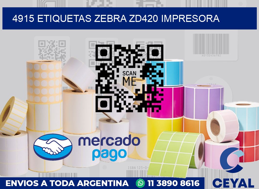4915 etiquetas Zebra zd420 impresora