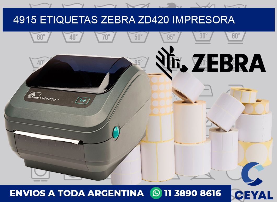 4915 etiquetas Zebra zd420 impresora