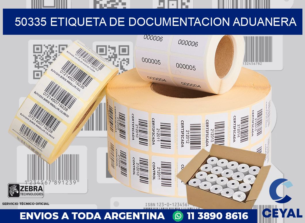 50335 Etiqueta de documentacion aduanera