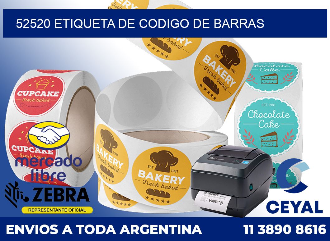 52520 Etiqueta de codigo de barras