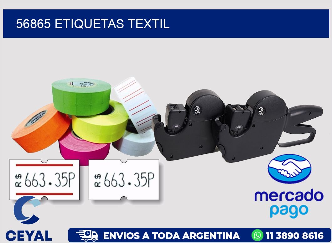 56865 etiquetas textil