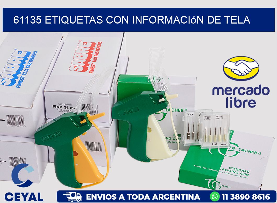 61135 Etiquetas con información de tela