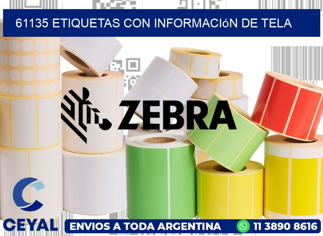 61135 Etiquetas con información de tela