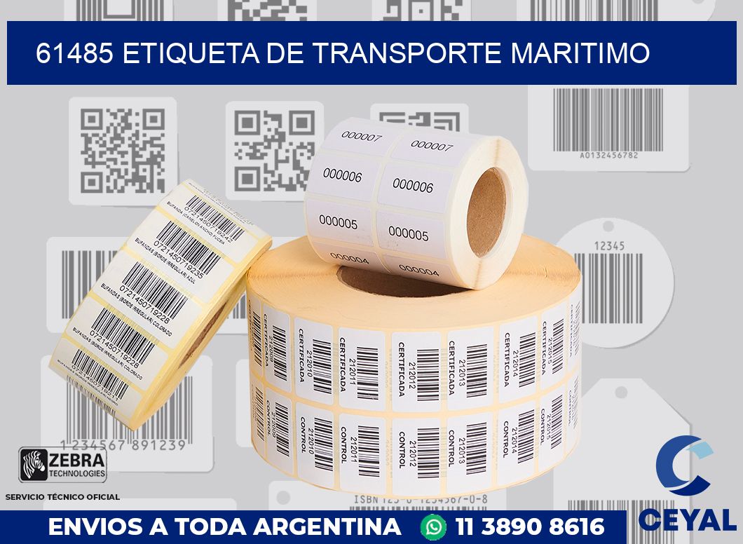 61485 Etiqueta de transporte maritimo