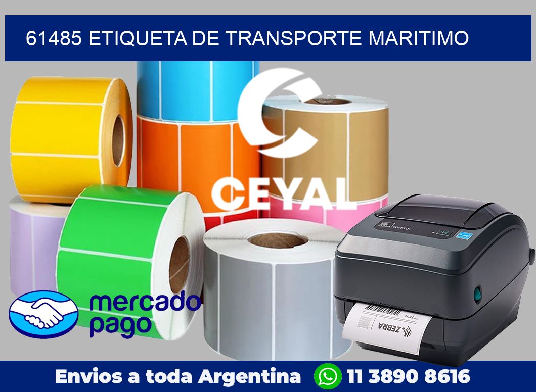 61485 Etiqueta de transporte maritimo