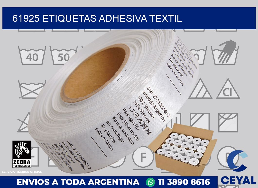 61925 etiquetas adhesiva textil