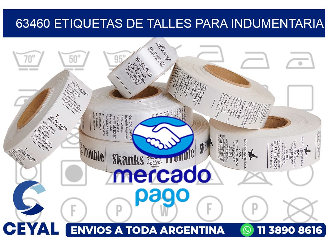 63460 Etiquetas de Talles para indumentaria