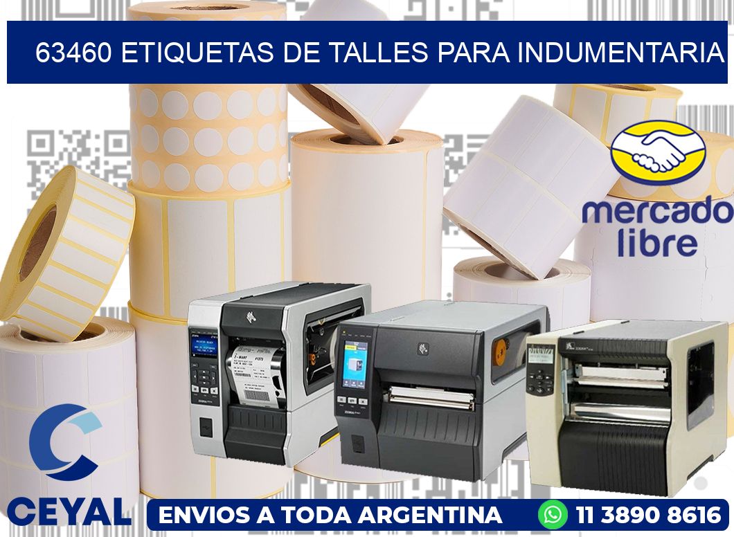 63460 Etiquetas de Talles para indumentaria