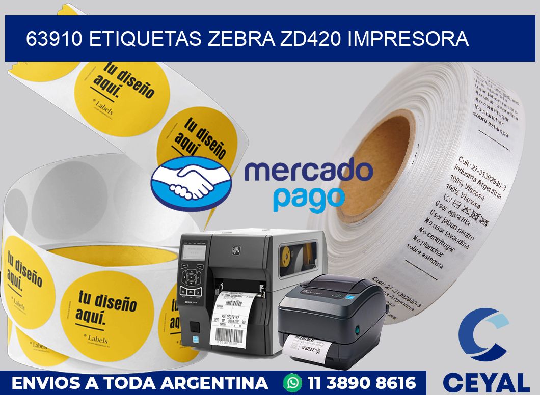 63910 etiquetas Zebra zd420 impresora
