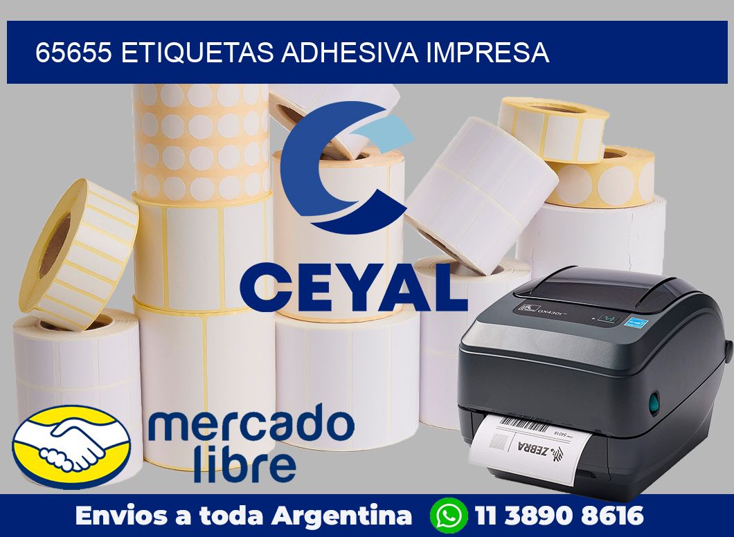 65655 etiquetas adhesiva impresa