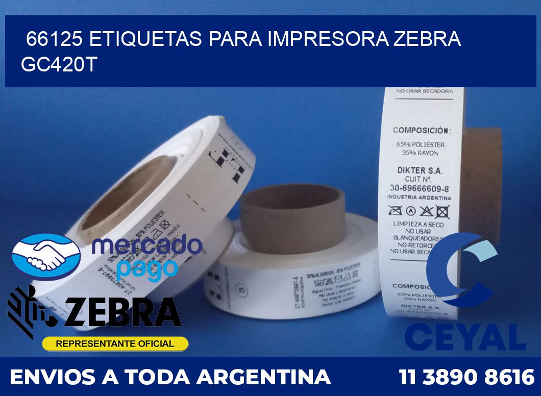 66125 etiquetas para impresora zebra GC420T