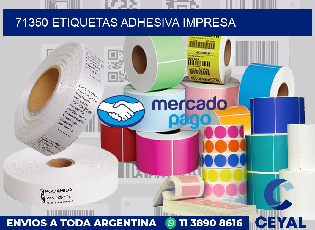 71350 etiquetas adhesiva impresa