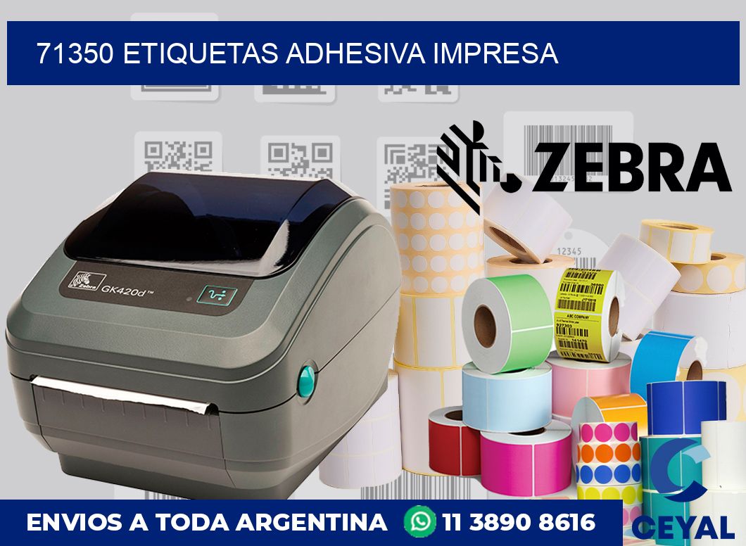 71350 etiquetas adhesiva impresa