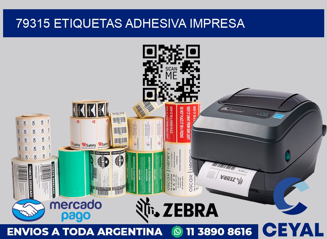 79315 etiquetas adhesiva impresa