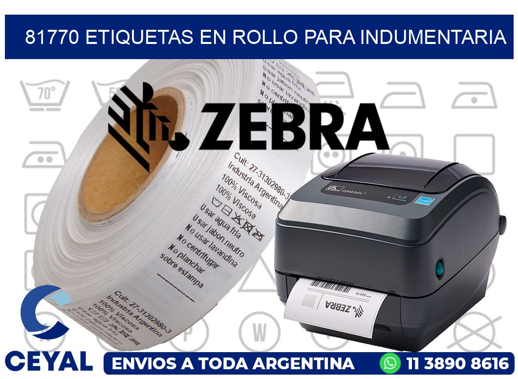 81770 Etiquetas en rollo para indumentaria