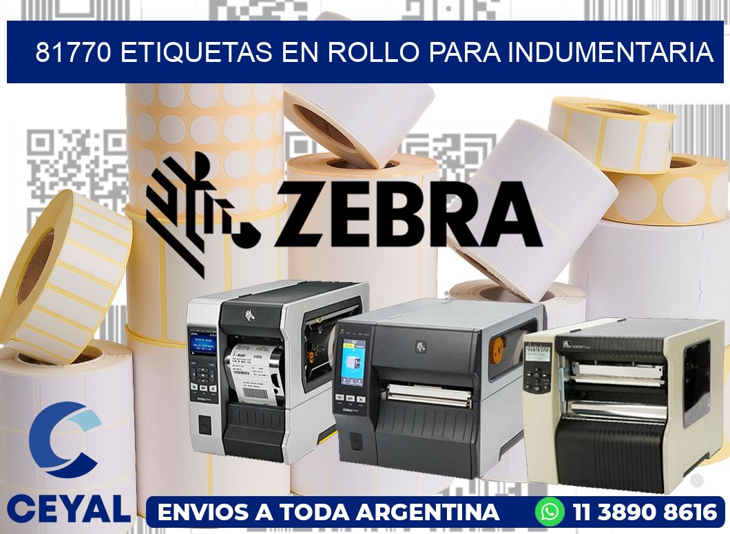 81770 Etiquetas en rollo para indumentaria