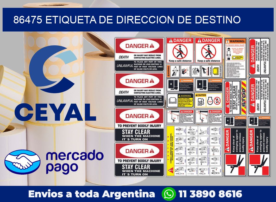 86475 Etiqueta de direccion de destino