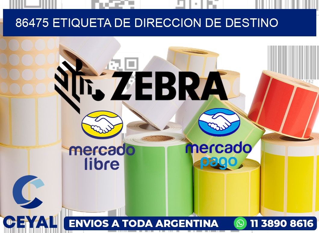 86475 Etiqueta de direccion de destino