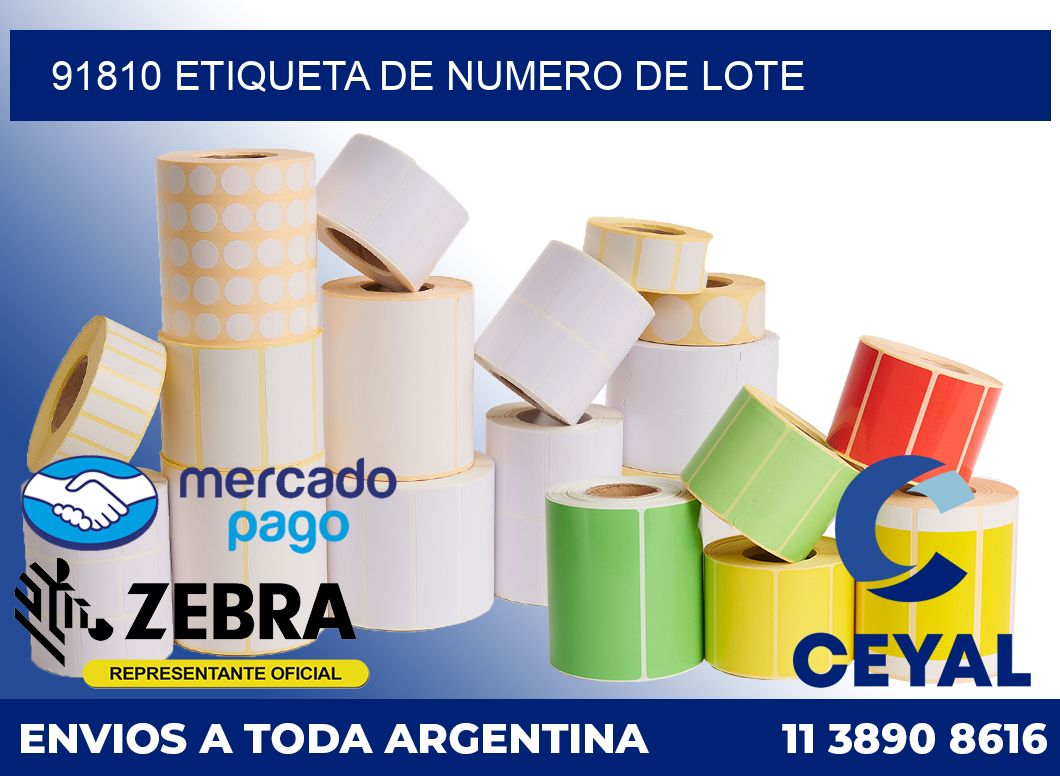 91810 Etiqueta de numero de lote