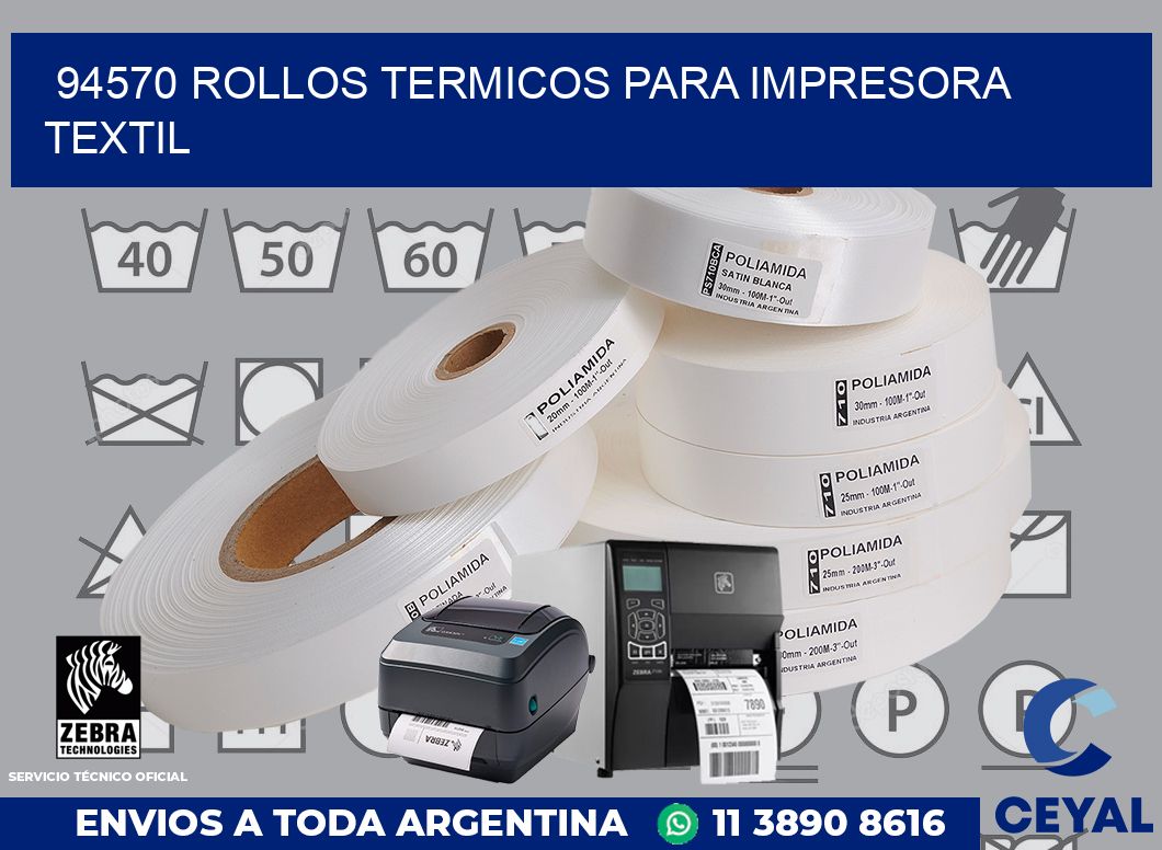 94570 rollos termicos para impresora textil