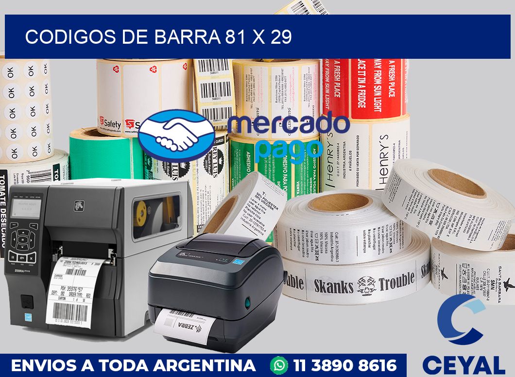 Codigos de barra 81 x 29