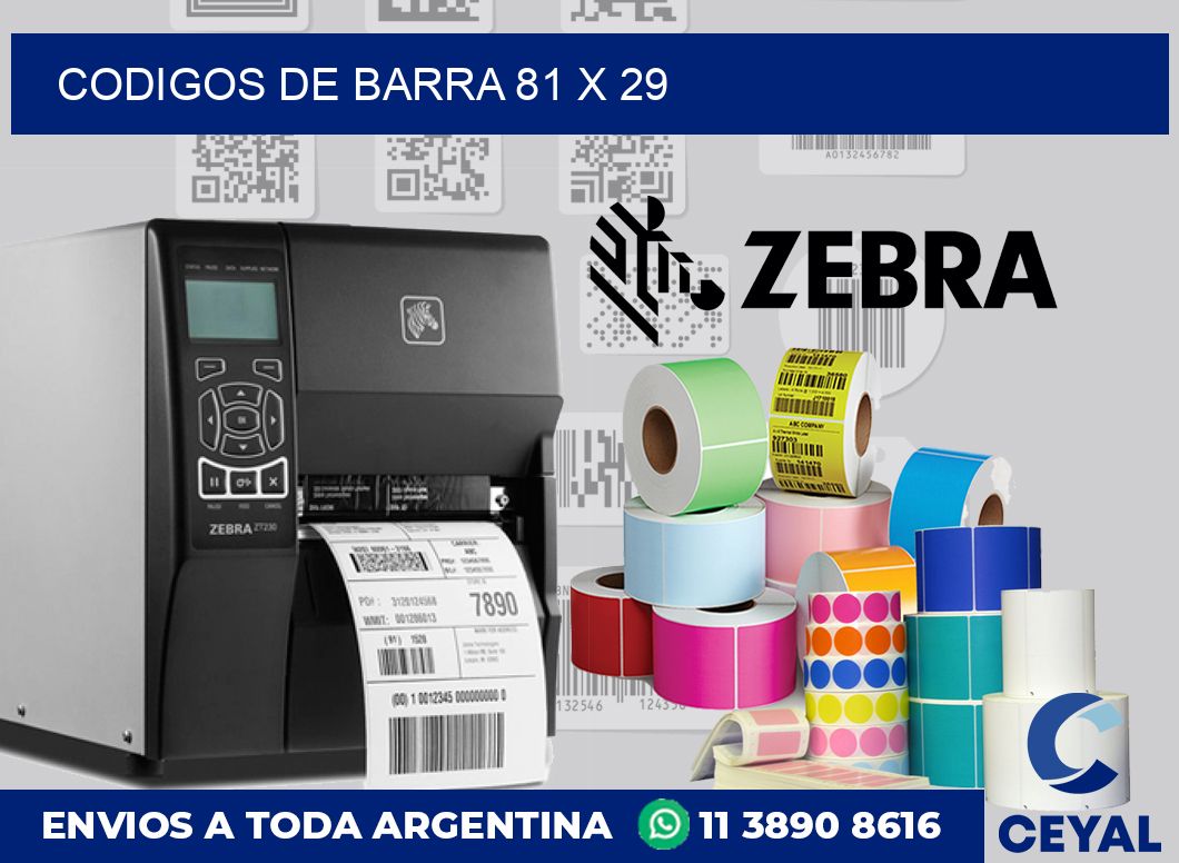 Codigos de barra 81 x 29